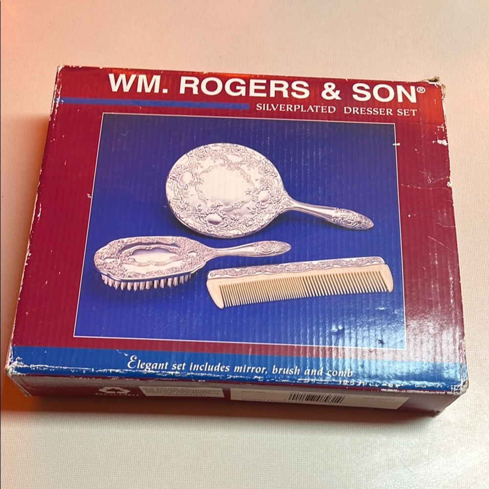 WM. Rogers & Son Silver Plated Dresser Set